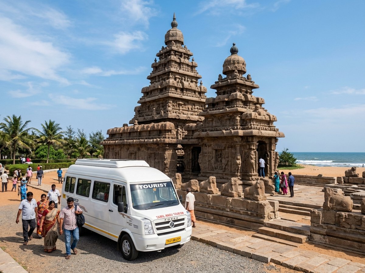 SPS Tempo Traveller temple trip rental service